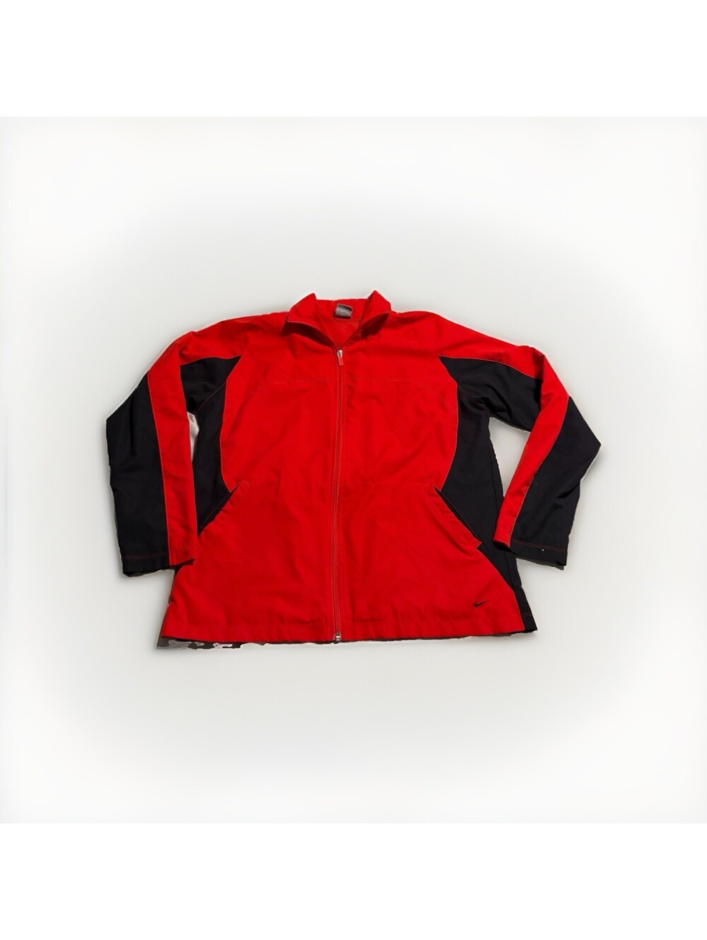 Vintage Nike Sportswear Full Zip Athletic Track Jacket Black and Red